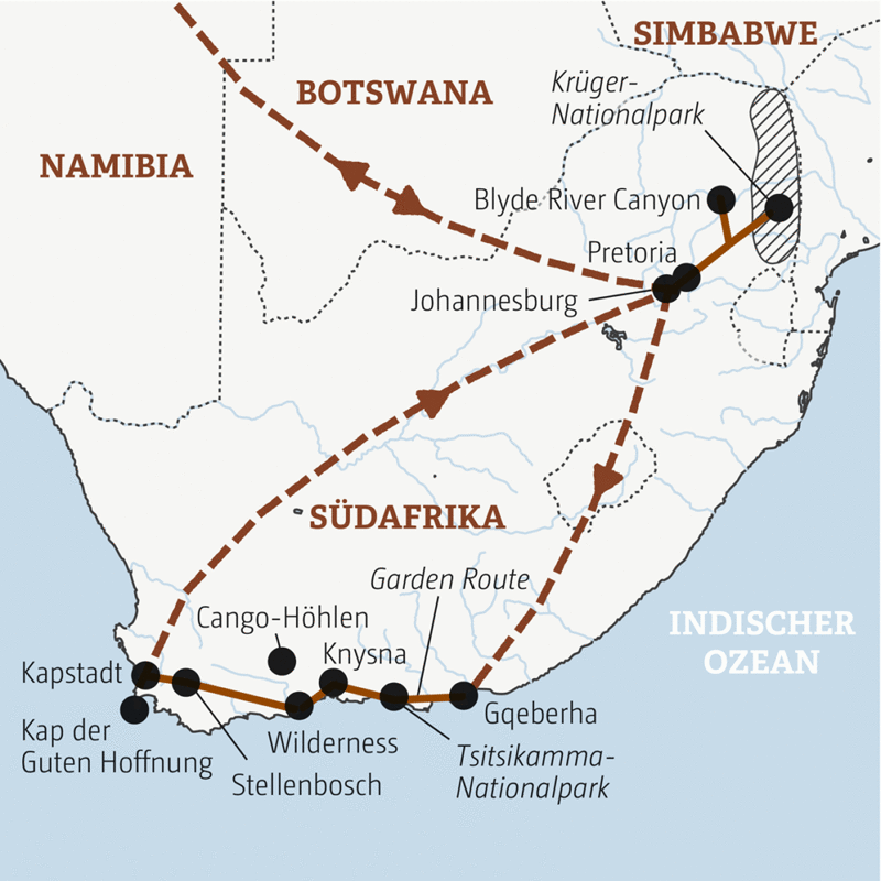 Marco Polo Reisen - Südafrika - Vom Krügerpark ans Kap - Sonderreise