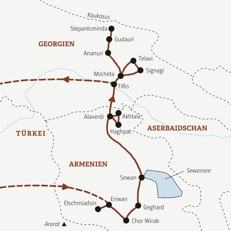 Marco Polo Reisen - Armenien – Georgien - Highlights zwischen Ararat und Kaukasus