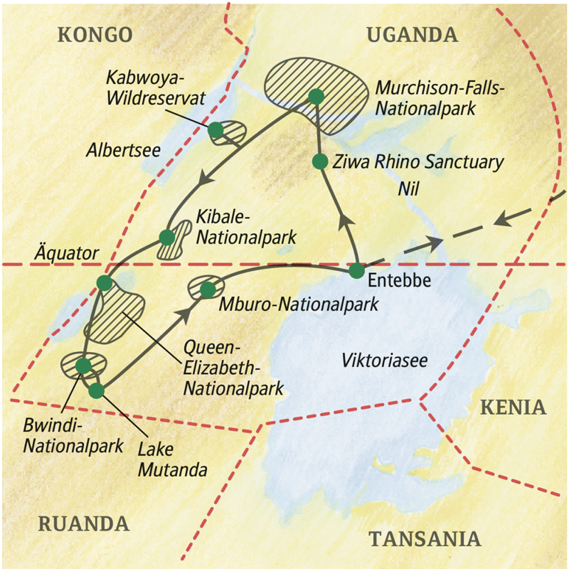 Studiosus - Uganda - mit Gorilla-Tracking