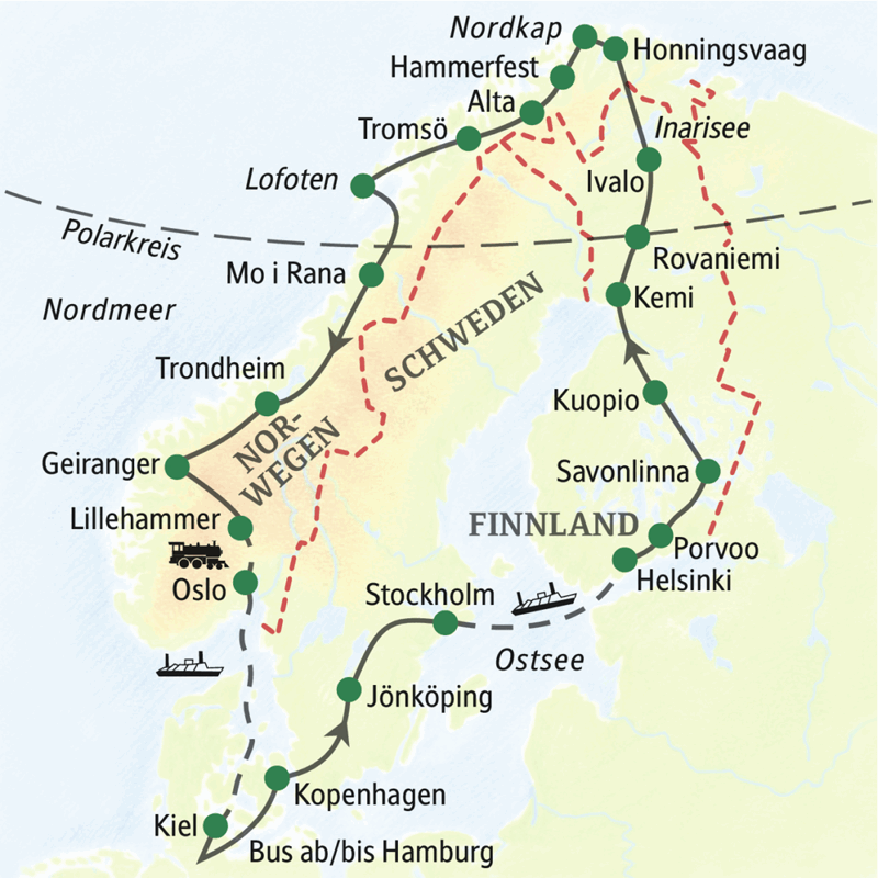 Studiosus - Skandinavien - im Komfortbus zum Nordkap