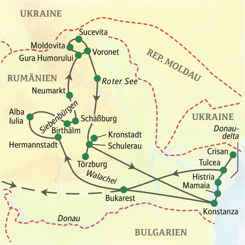 Studiosus - Rumänien – Donaudelta - zwischen Karpaten und Schwarzem Meer