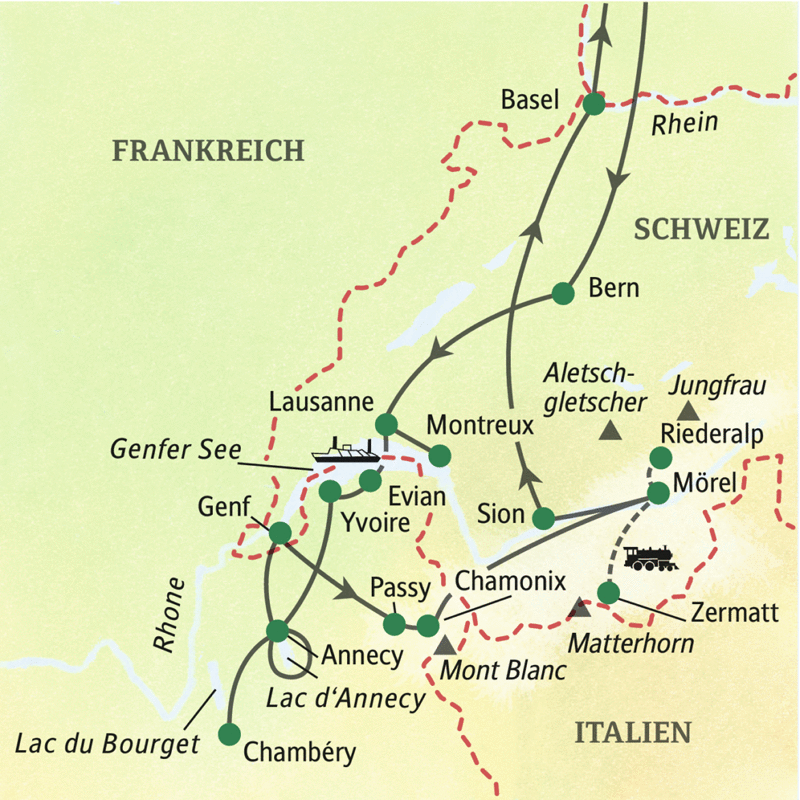 Studiosus - Savoyen, Genfer See und Wallis - majestätische Bergwelt der Alpen