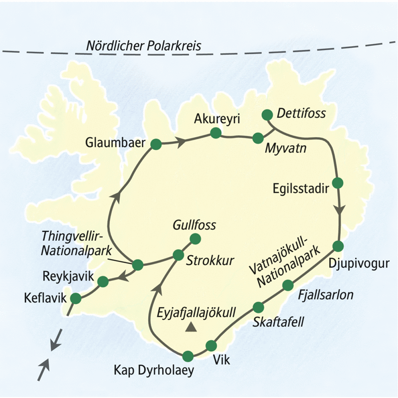 Studiosus - Island - unter dem Polarkreis mit Ostgrönland