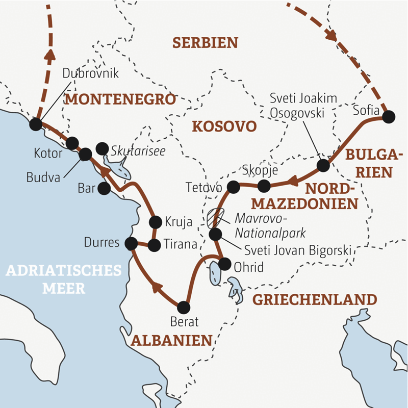 Marco Polo Reisen - Nordmazedonien – Albanien – Montenegro - Juwelen im unentdeckten Europa